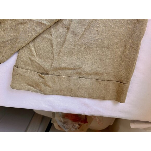Akris Linen Pants Tan Switzerland Size 10 Wide Leg - Picture 11 of 15